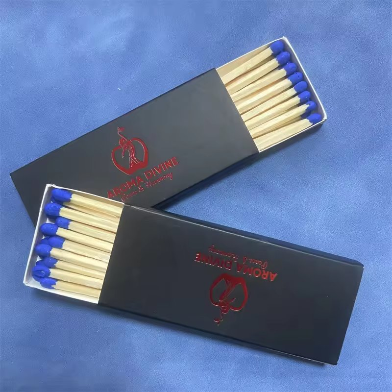 Factory Safe Long Matches Hotel Customized Stamping Golden Logo Match Box Matches for Candle