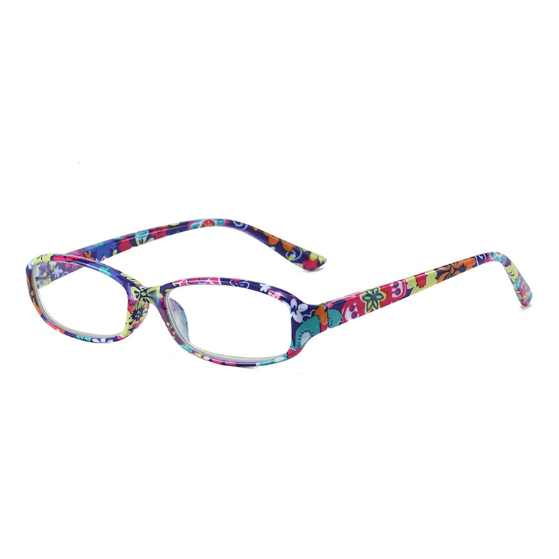 New Cross-Border Small Frame Fashion Flower-Wrapped Anti-Blue Light Reading Glasses