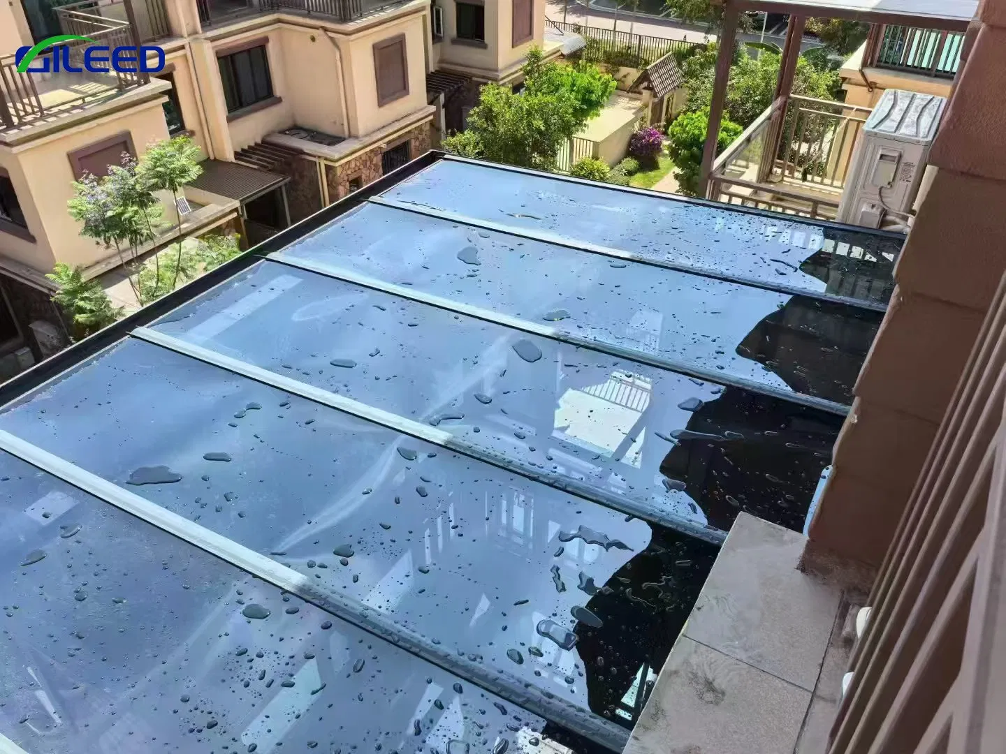 Outdoor Commercial Aluminum PC Awning Hang Entrance Store Sunshade Canopy