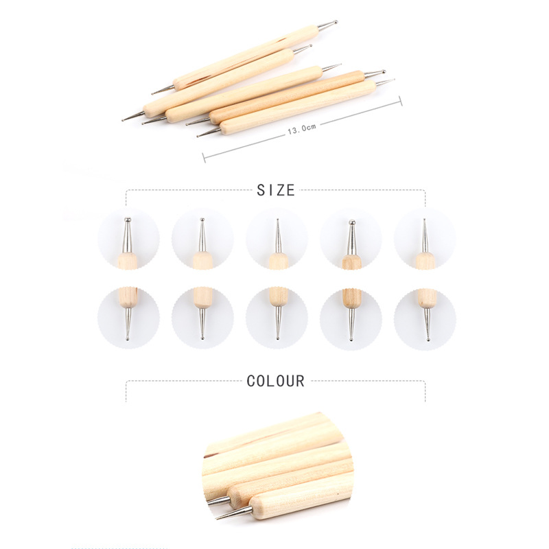 Factory Supplier Price OEM Dotting Brush Set with Wooden Handle