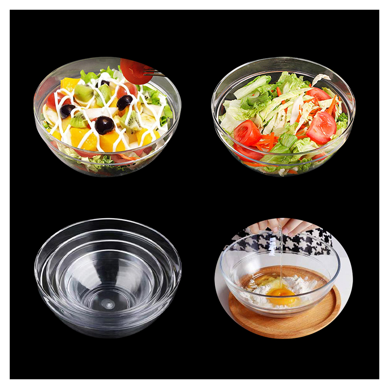 Wholesale Transparent Plastic Salad Bowl Restaurant Fruits Food Bowls