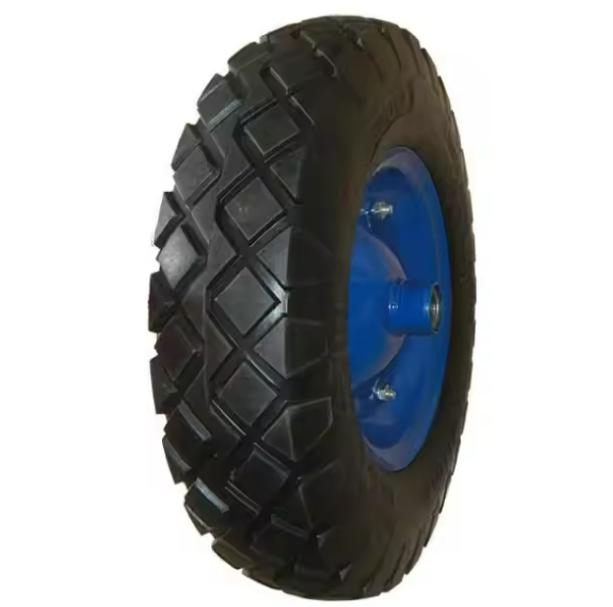 Wheelbarrow Wheel 3.50-8 PU Unbreakable Wheel for Sack Truck Wheelbarrow and Trolley Tires Load 80kg 356 X 80mm Polyurethane Solid Rubber Wheel