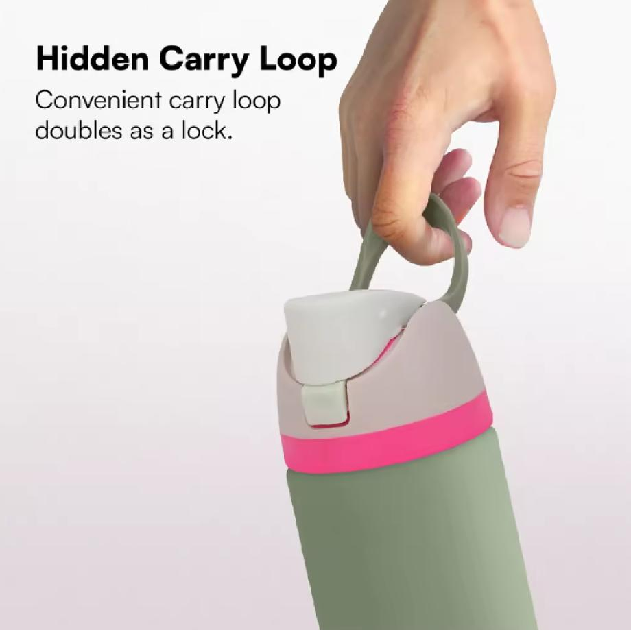 Custom New Design Straw Cap Prevents Leaks Double Wall Insulated Water Bottle