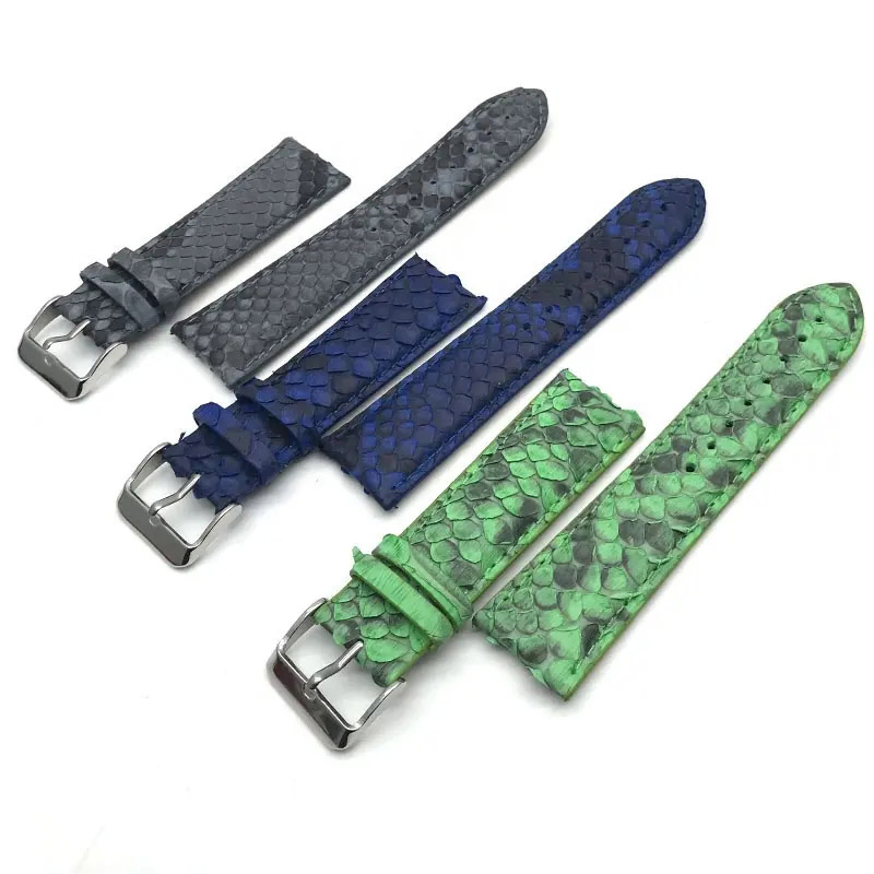 18mm 20mm 22mm Calfskin Genuine Stingray Python Leather Watch Band Strap