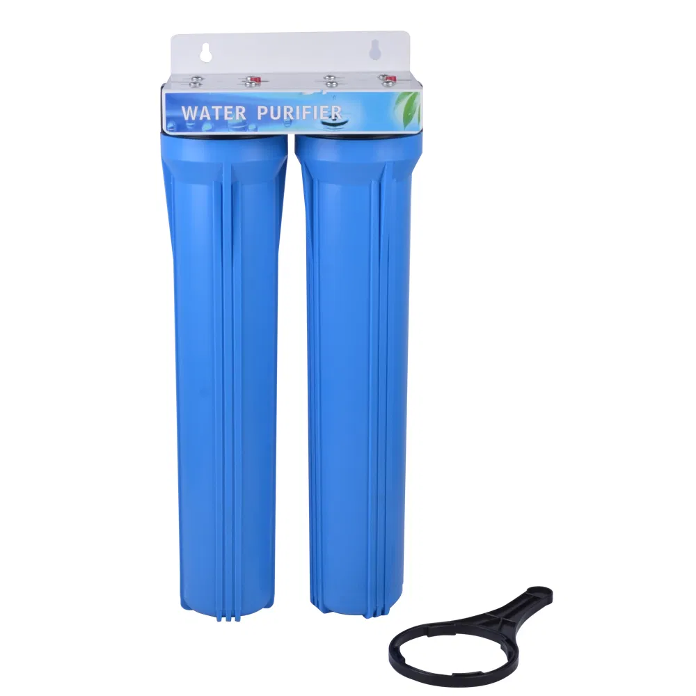 Double 20 Inch Blue Slim Pipe Filtration Water Filter