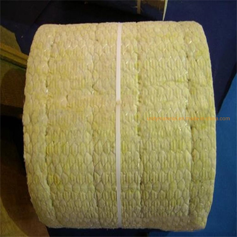 50mm Mineral Rock Wool Blanket Insulation Rockwool for Sound Absorbed with Ss Stainless Steel Wire for Heat Pipes Pipelines Chemicals Industry