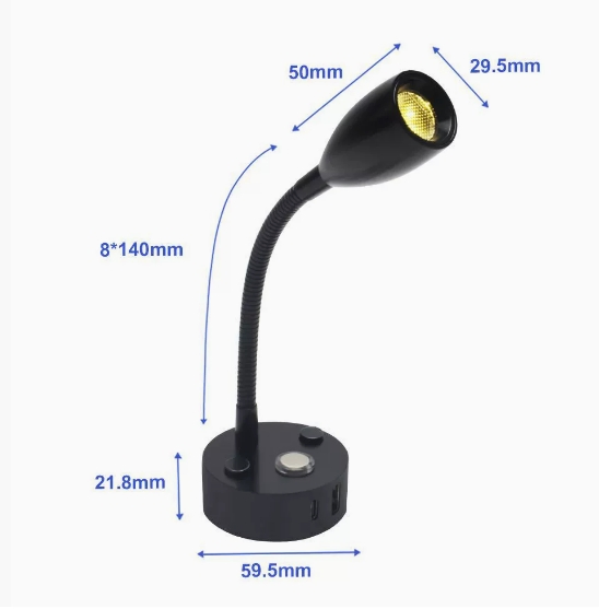 USB светильник для чтения в авто, 3 цвета, сенсорный