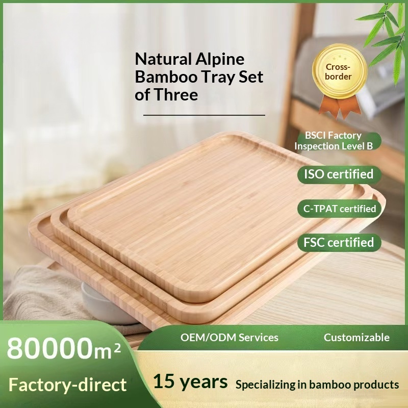 Factory Banboo Direct Processing Customization Bamboo Cake Bamboo Tableware, Custom Tea Trays