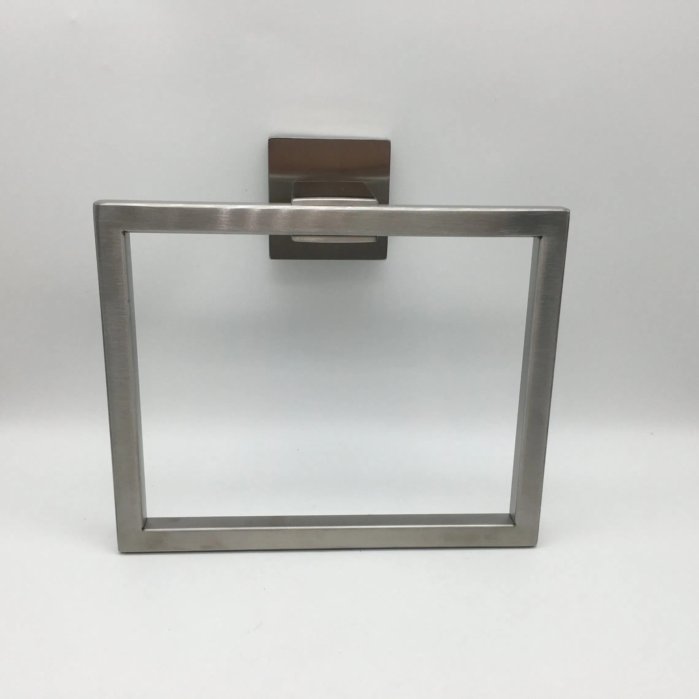 Wall Mount Simple Hand Square Towel Ring Stainless Steel Bathroom Towel Holder