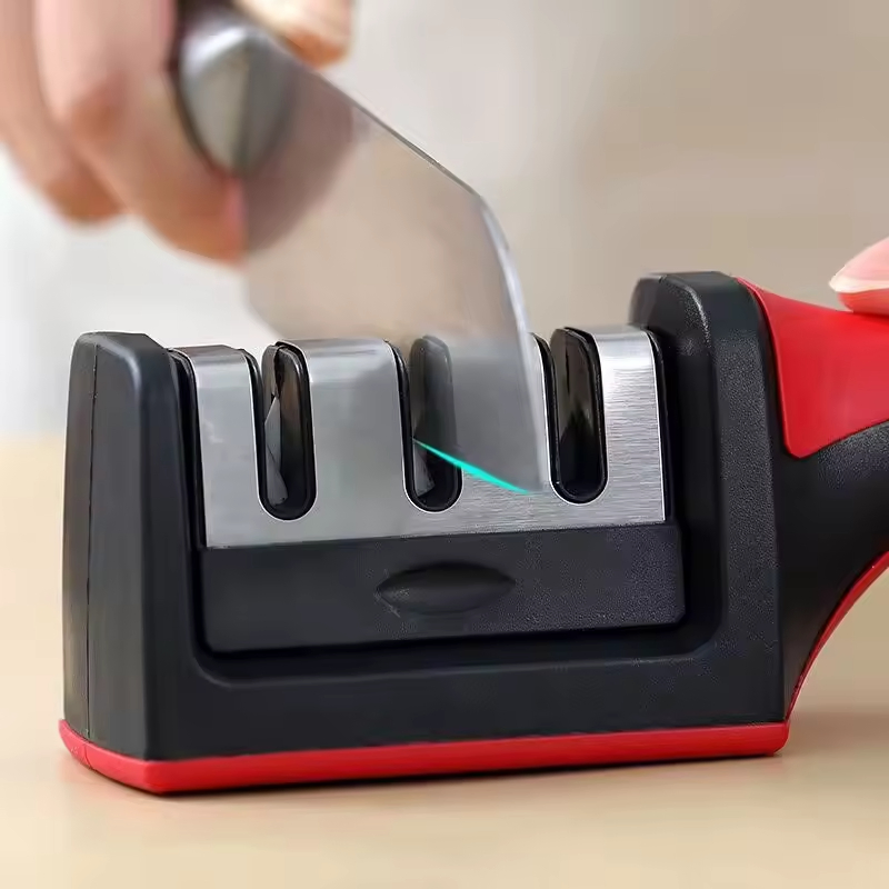New 4 in 1 Household Knife Sharpener Creative Manual Fast Sharpening Knife Scissors Tool Knife Sharpening Equipment Best Portable Stainless Steel Knife Sharpene