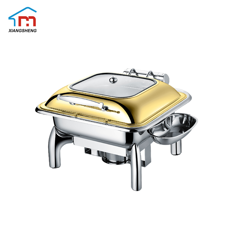 Xiangsheng Electric Heating Rectangle Stainless Steel Chafing Dish with Visible Window