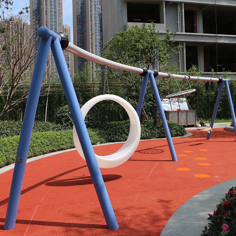 Colorful Outdoor Playground Swing and Slide Set for Kids