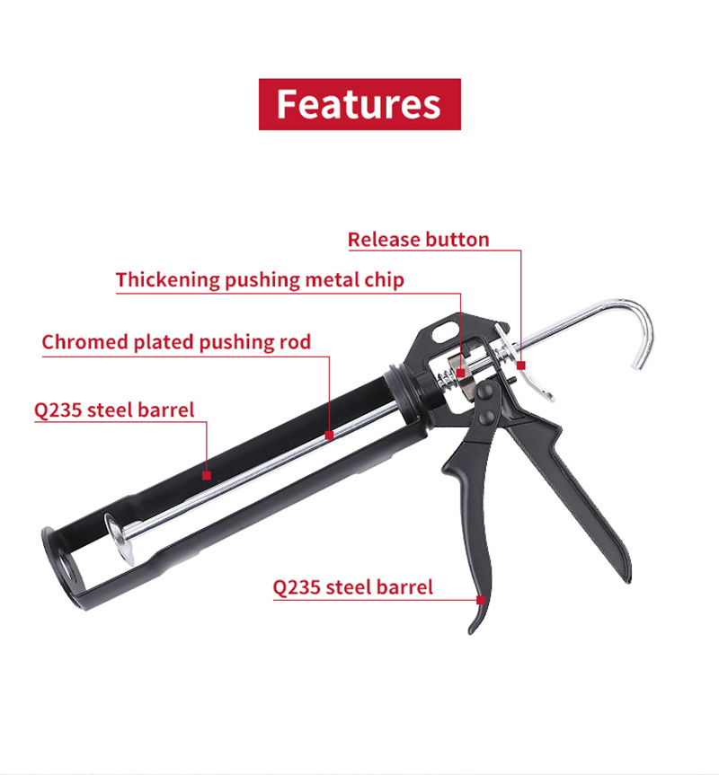 Professional New Bulk Manual Skeleton 380 Ml Rotating Caulking Guns