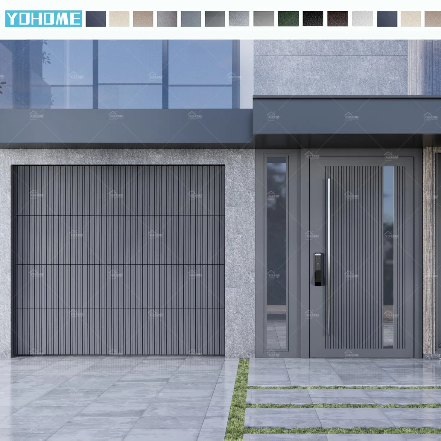 China Top Factory Villa Project Smart Remote Aluminum Sectional Security Garage Door