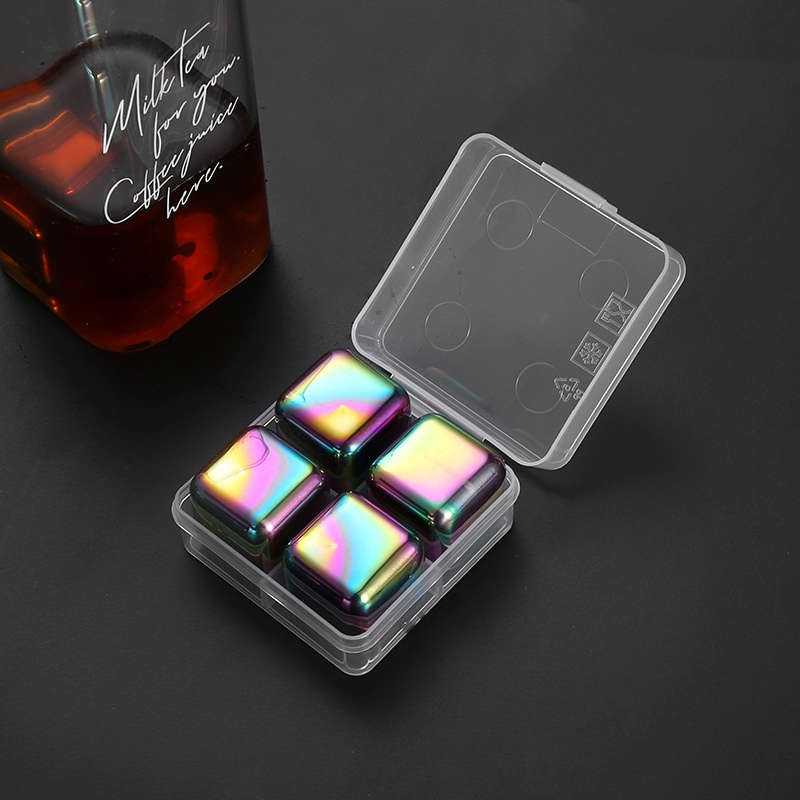 Reusable Stainless Steel Ice Cubes Metal Whiskey Stones Refreezable Vodka Chilling Rocks