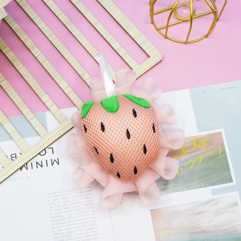 Cute Cartoon Strawberry Foaming Bath Flower