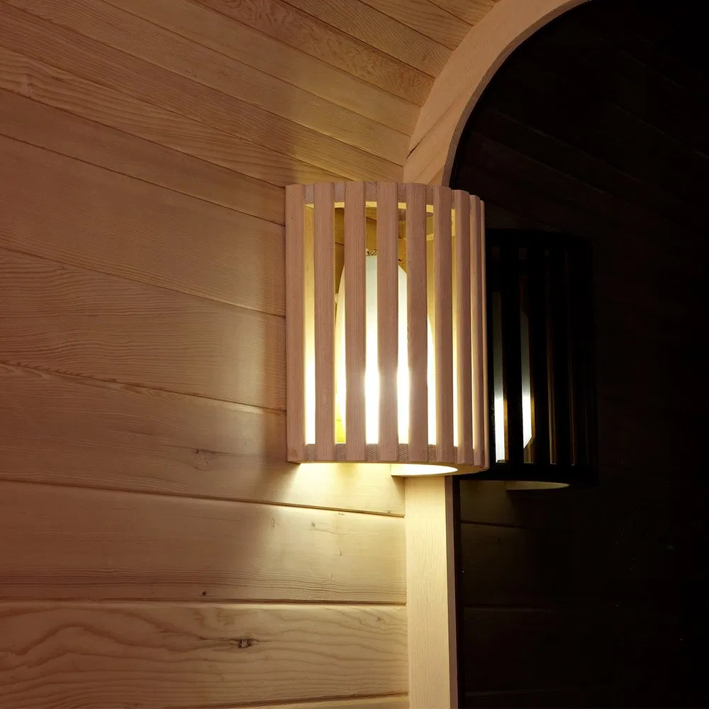 Sunrans 4 Person Wood Sauna Room Large Outdoor Cube Sauna Traditional Steam Wooden Cabin with Electric Stove for Villa