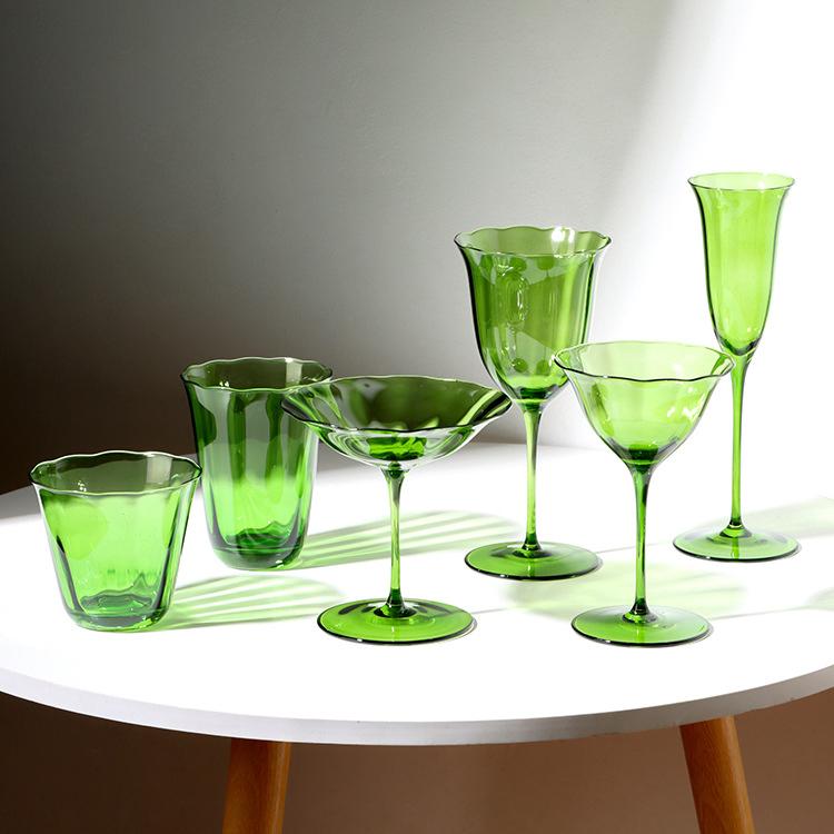 Retro Minority Green Goblet Medieval Red Wine Cup Champagne Red Wine Goblet Shot Glass