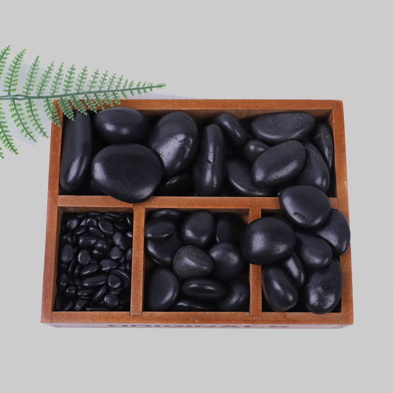 Natural Black Polished Rolling Stones/Gravel/River Pebbles, with Smooth Surfaces, Used for Landscaping