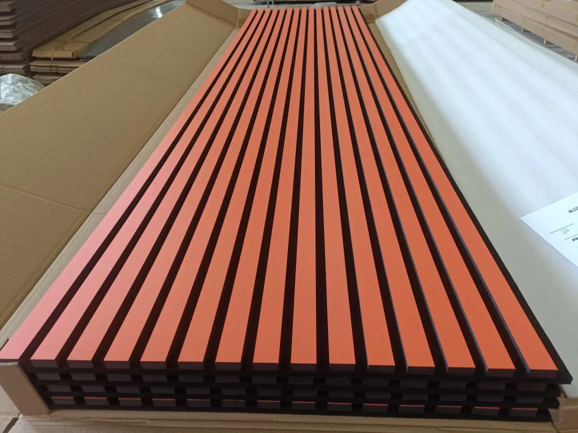 Office Studio Wooden Slatted Sound Absorbing Proofing Boards Ceiling Pet Wood Slat Wall Soundproof Acoustic Panels