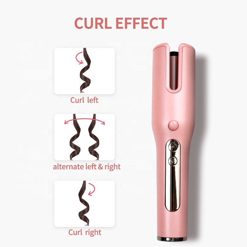 LCD Cordless Automatic Hair Curler Portable Wireless USB Rechargeable Curling Iron Ceramic Curler Wand Auto Rotating Styling Tools