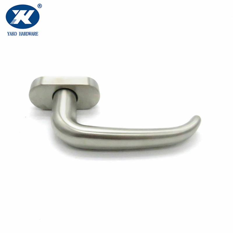 L Shape Oval Plastic Base Stainless Steel Window Handle