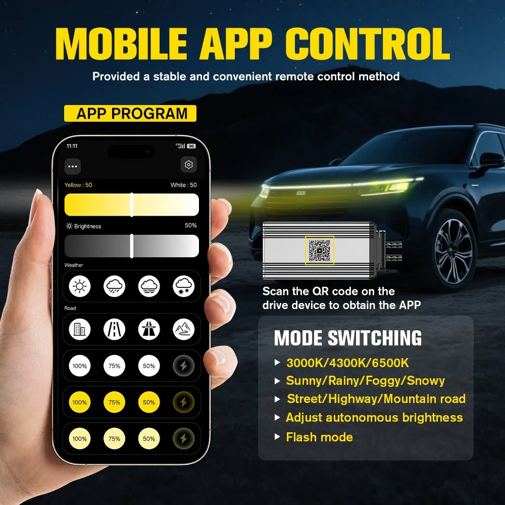 LED-лампа головного света 150W с изменением цвета