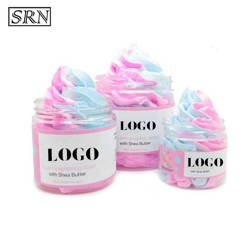 Private Label Natural Vegan Colorful Handmade Rainbow Bath Sugar Whipped Body Cream Soap