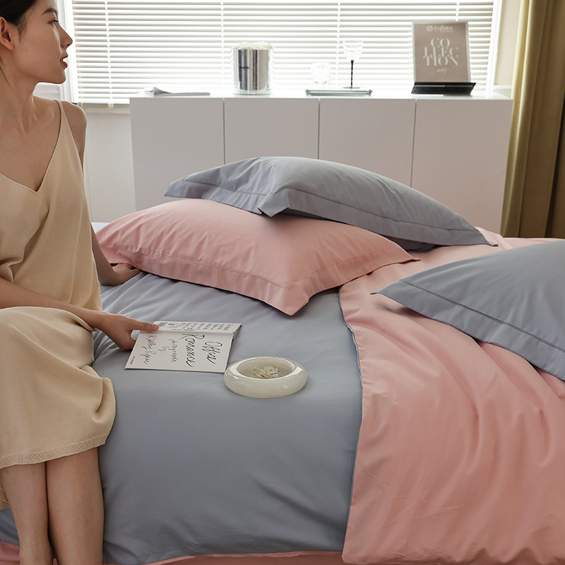 Durable Bed Covering Smooth Texture Thickened Cotton Bedding Display Four Piece Bedding