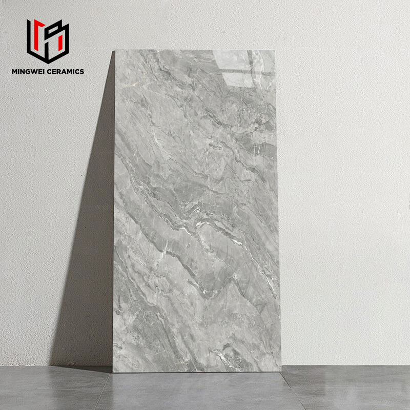 Soft Taupe Marble Look Porcelain Tile Polished Surface for Modern Decor 600X1200mm Direct