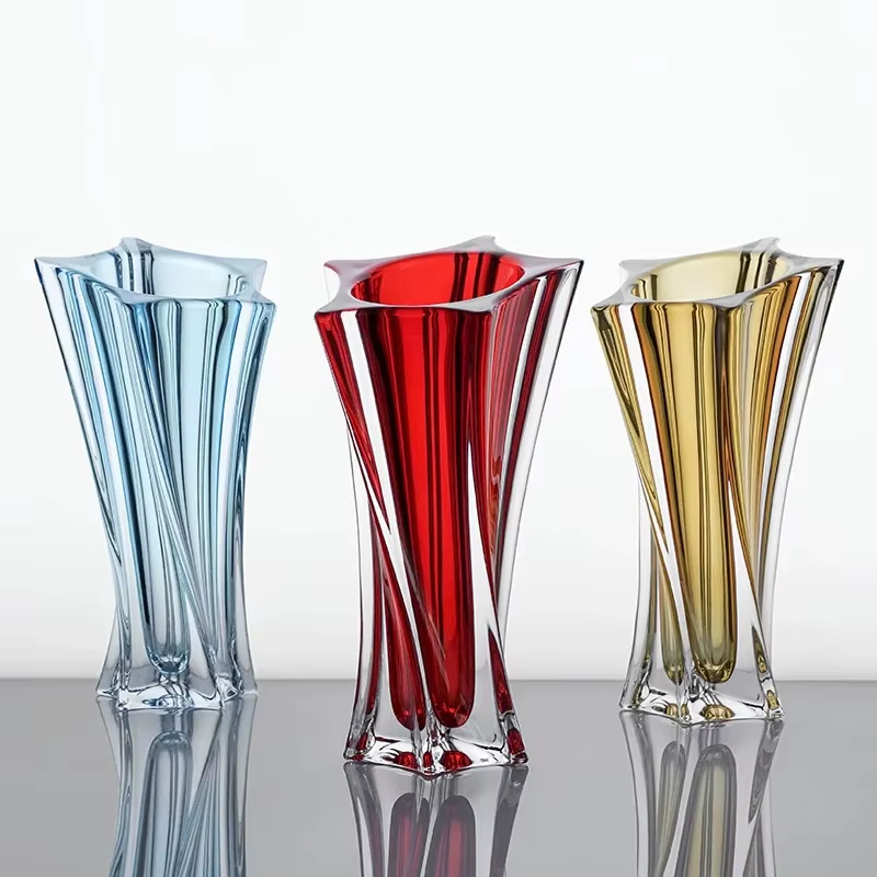 Household Irregular Glass Vases High Level Appearance Dining Table Decor Vase Transparent Glass Star Shape Vase