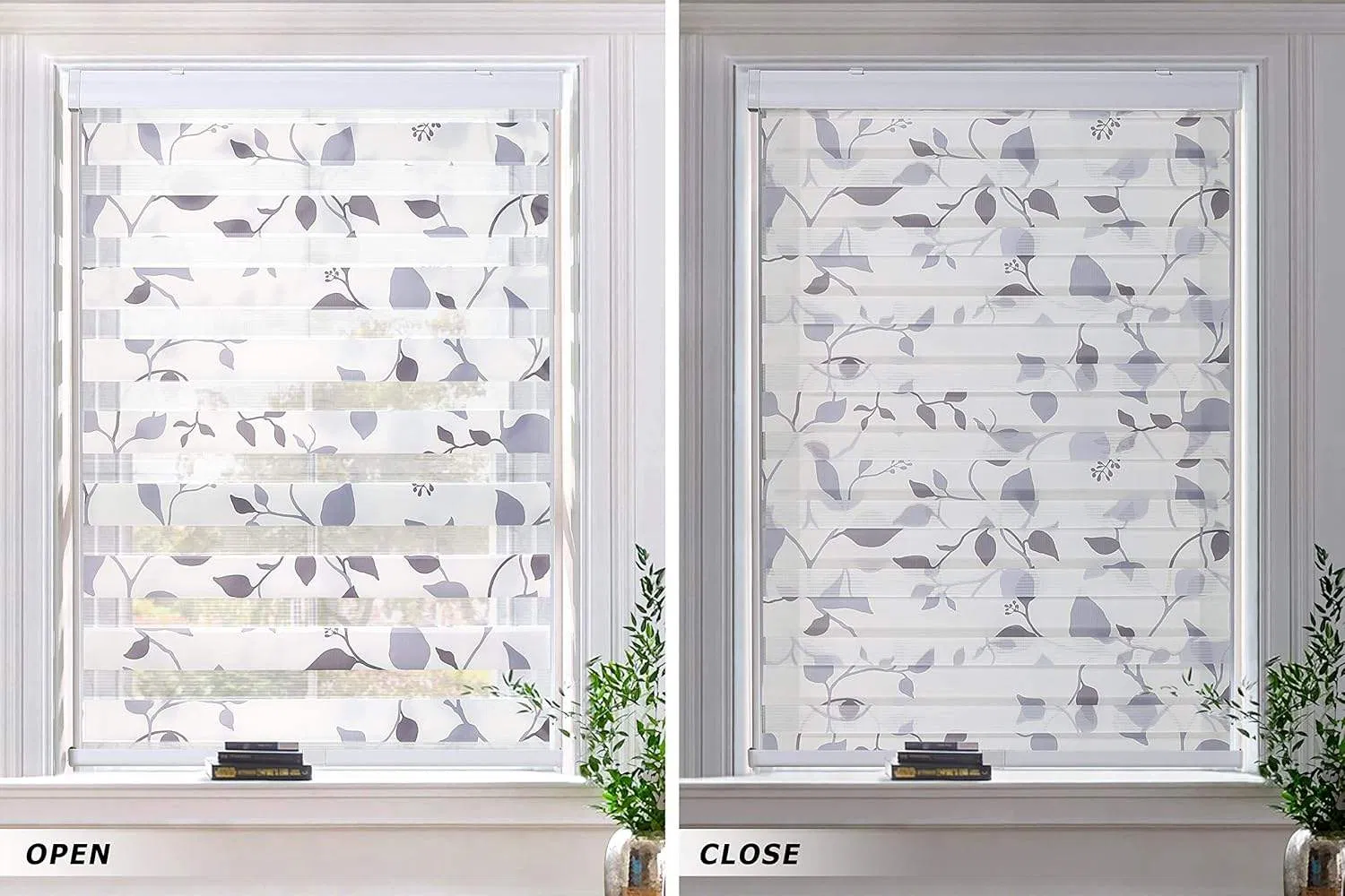 DIY Friendly Double Layer Roller Blinds - Adjustable Zebra Pattern for Modern Homes & Offices