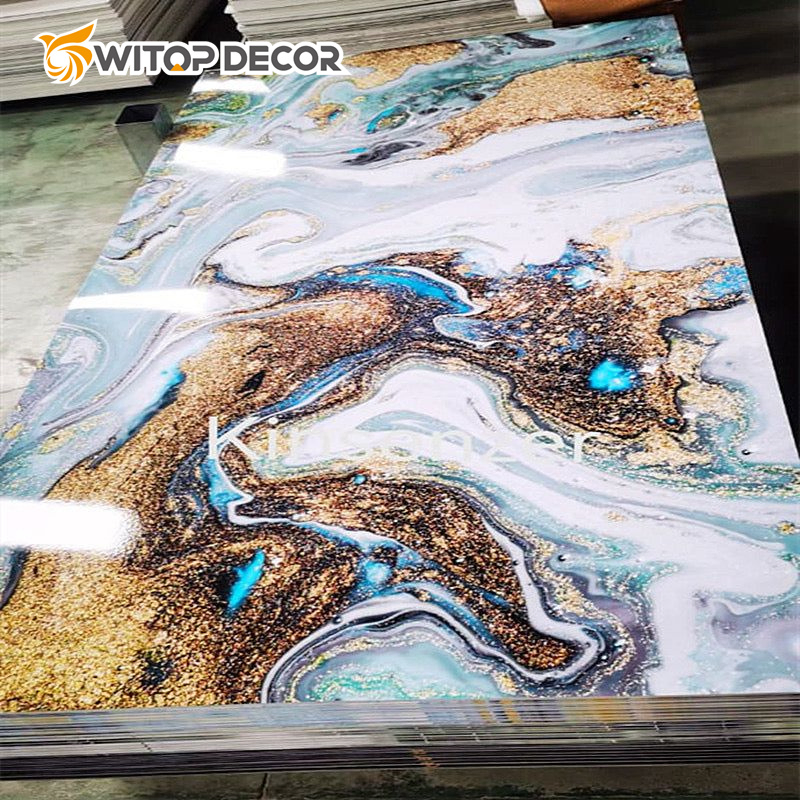 Custom Design 3D Printing UV Board Background PVC Marble Sheet for Interior Decoration
