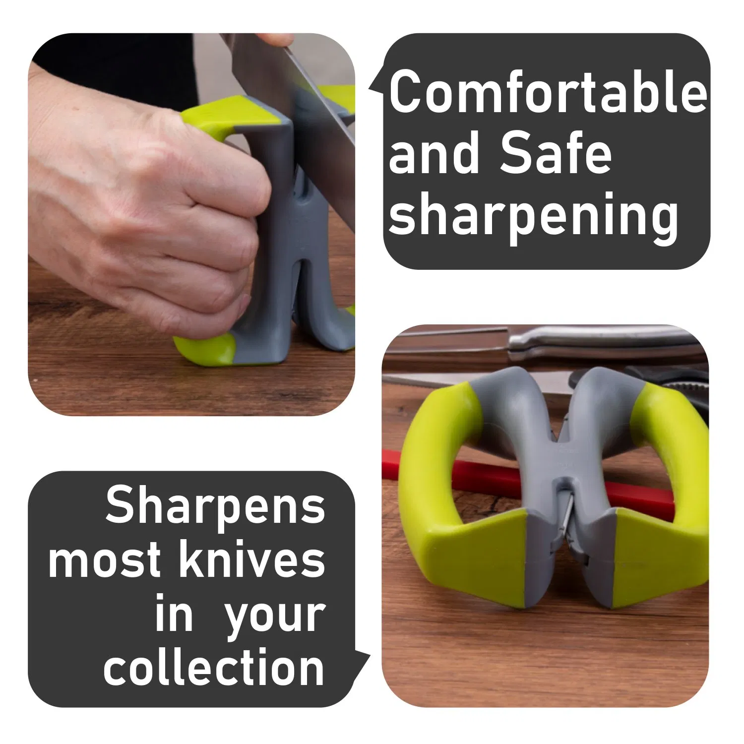 Knife Slicker X Shape Knife Sharpener 2 Stage Sharpening Coarse Fine Grip Mini Safe Tool for Most Knives Scissors Kitchen Sharpener