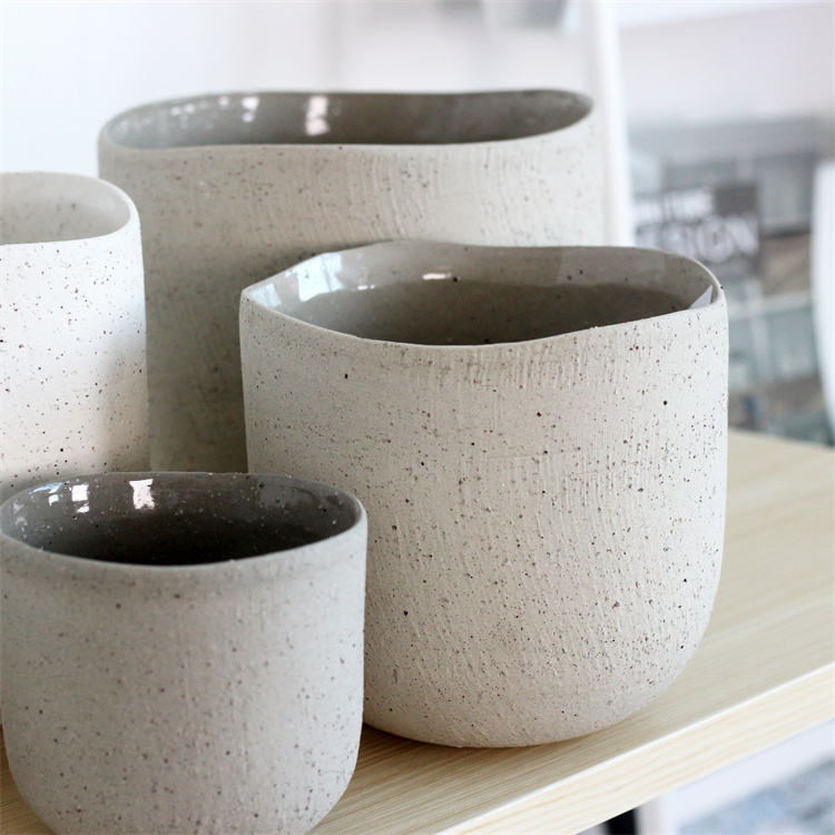 Горшок керамический крапчатый глазурованный цилиндр