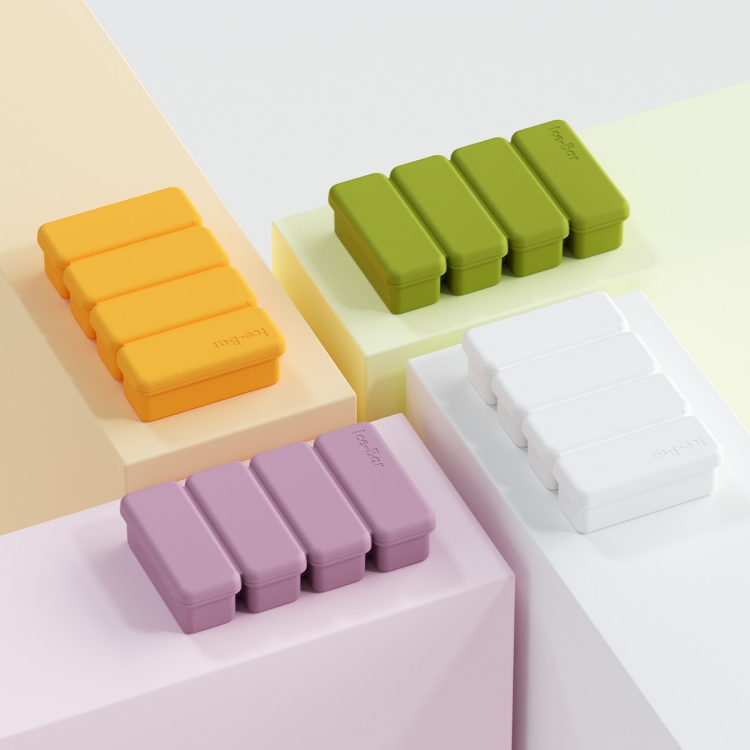 BPA Free Microwave Safe Airtight Rectangle Snack Containers Food Freezing Tray Reusable Baby Food Ice Mold for Kids