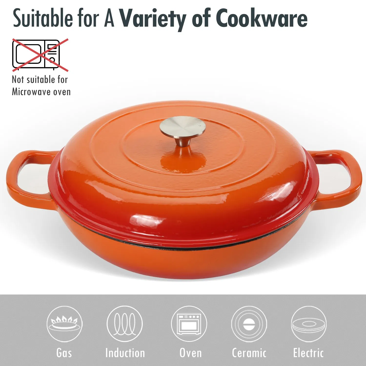 Чугунная жаровня Cookwin 3.8 л, эмалированная