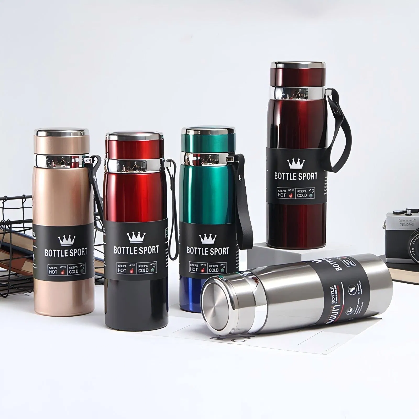 Outdoor Sports Water Portable Large Capacity Space Cup 316 Stainless Steel Thermos Customized Logo Wholesale 600ml 800ml 1000ml