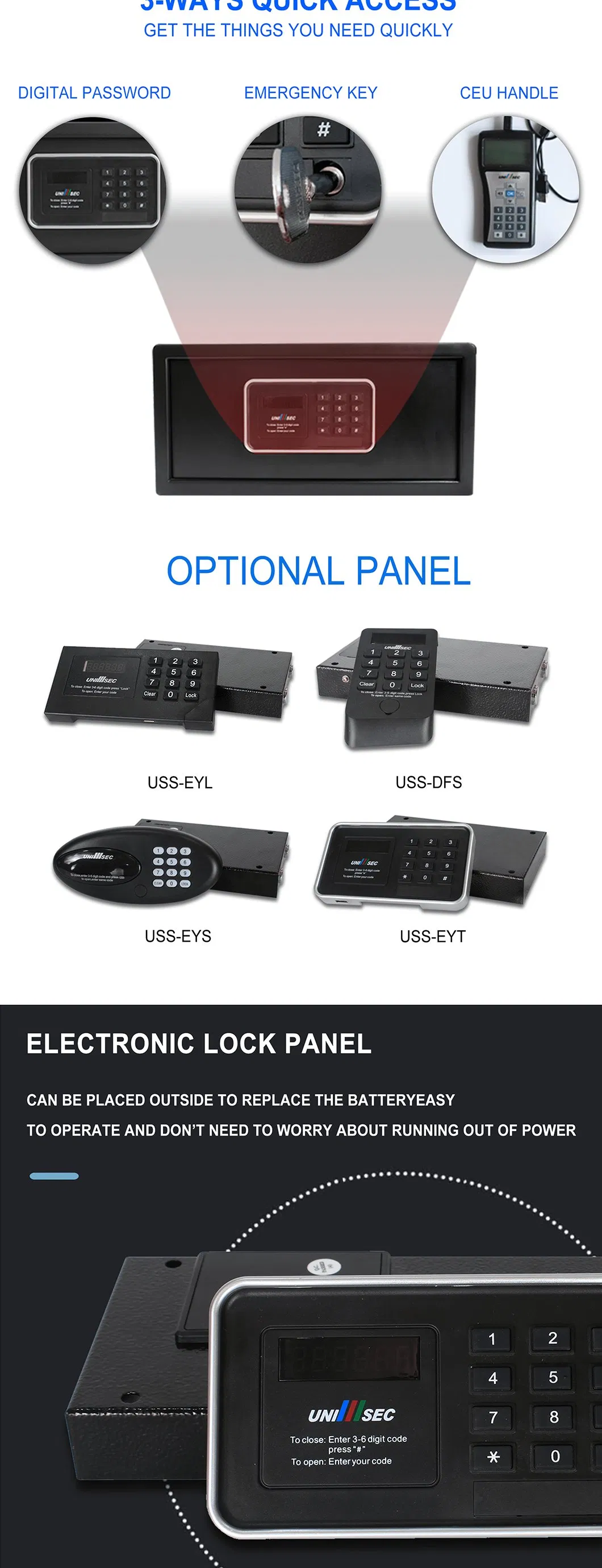 Uni-Sec Locker Safe, Safe Electronic Lock, Digital Lock Safe