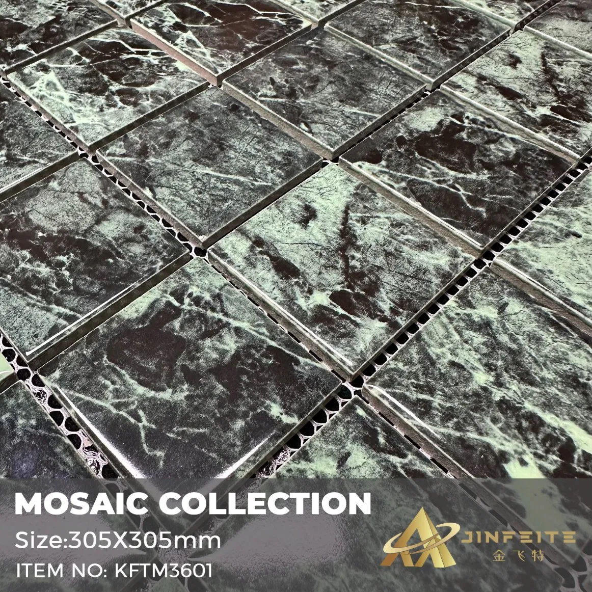 Light Green Classic Design 48*48mm Mosaic with Mesh Back for Swimming Pool