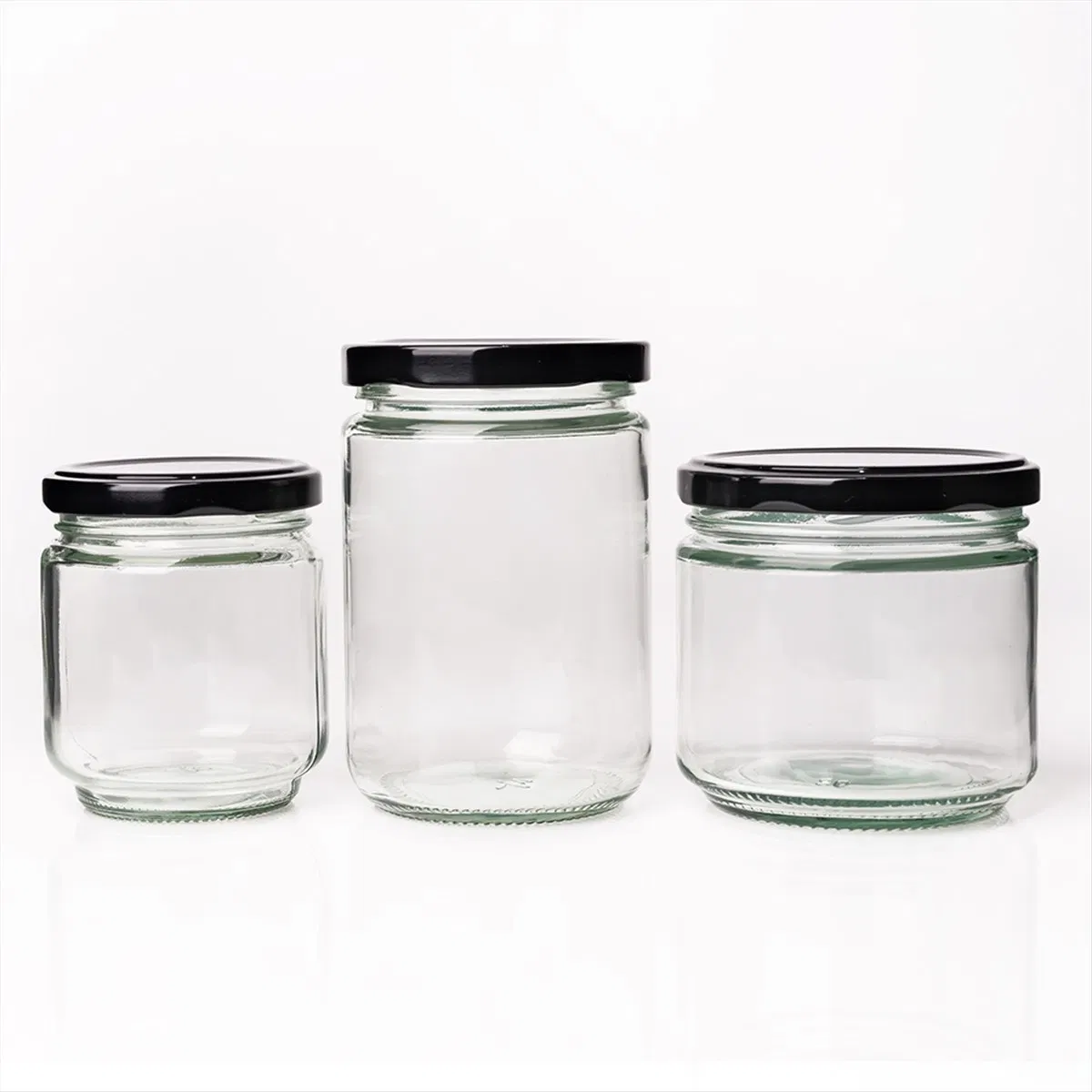 Silk Printing 350ml 500ml Round Glass Storage Jar with Lid