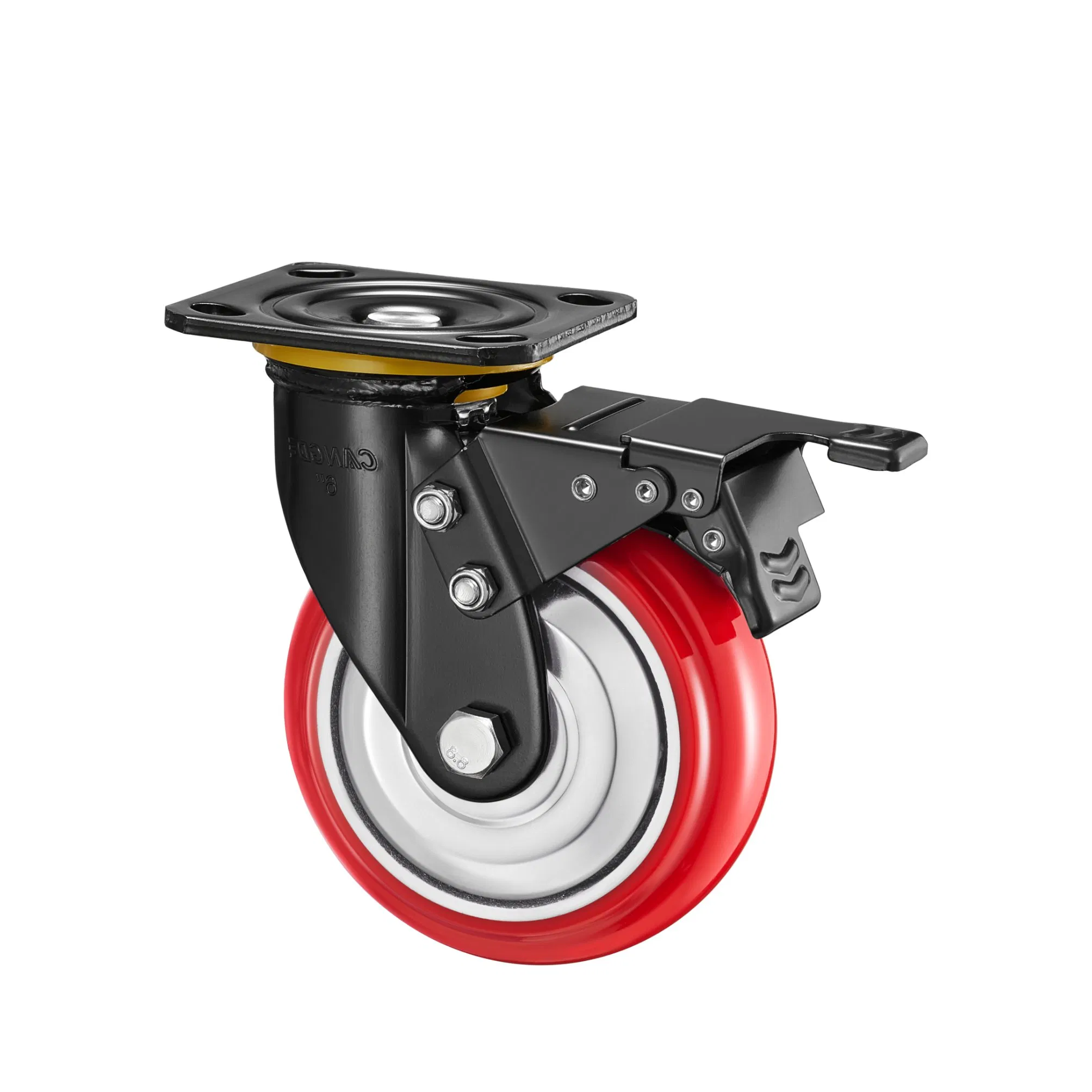 Wholesale Heavy Duty 4" 5" 6" 8" Red Polyurethane Wheels Heavy Duty Caster Wheels