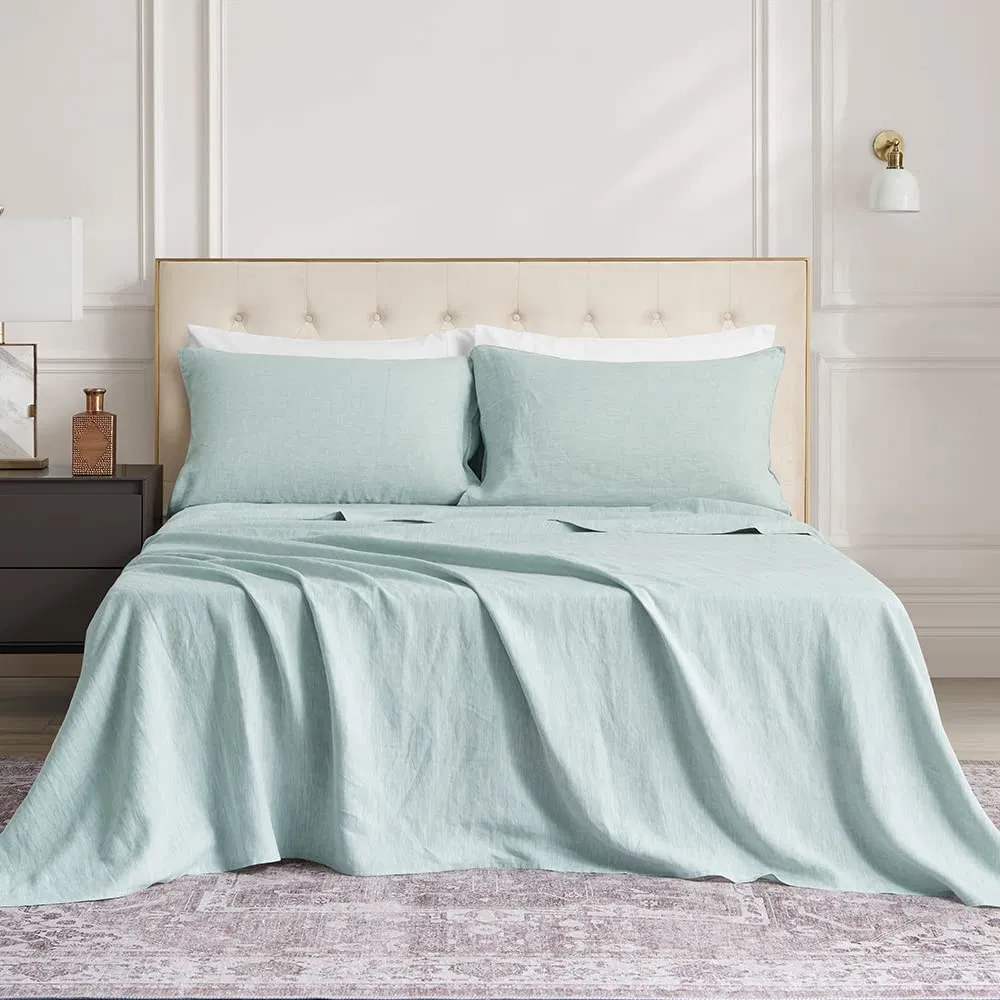 Home Textile Flax Linen Pillow Case Duvet Cover Set Stone Washed Home Hotel Soft Quilts Linen Bedding Set