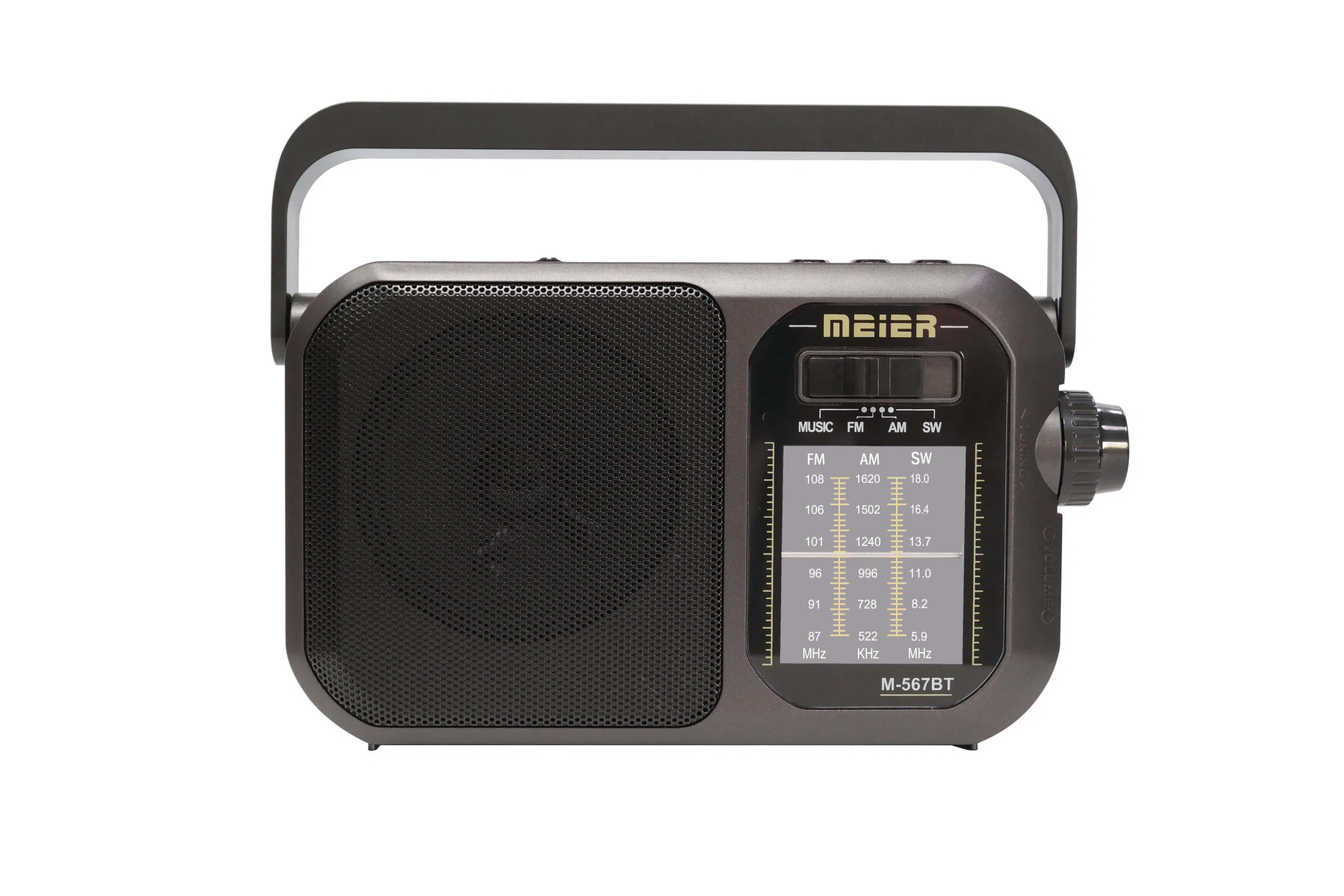 Portable 3-Band Am FM Sw Radio, LED Flashlight, TF Card and MP3 Player, Rechargeable Speakers Bluetooth Meier M-567bt