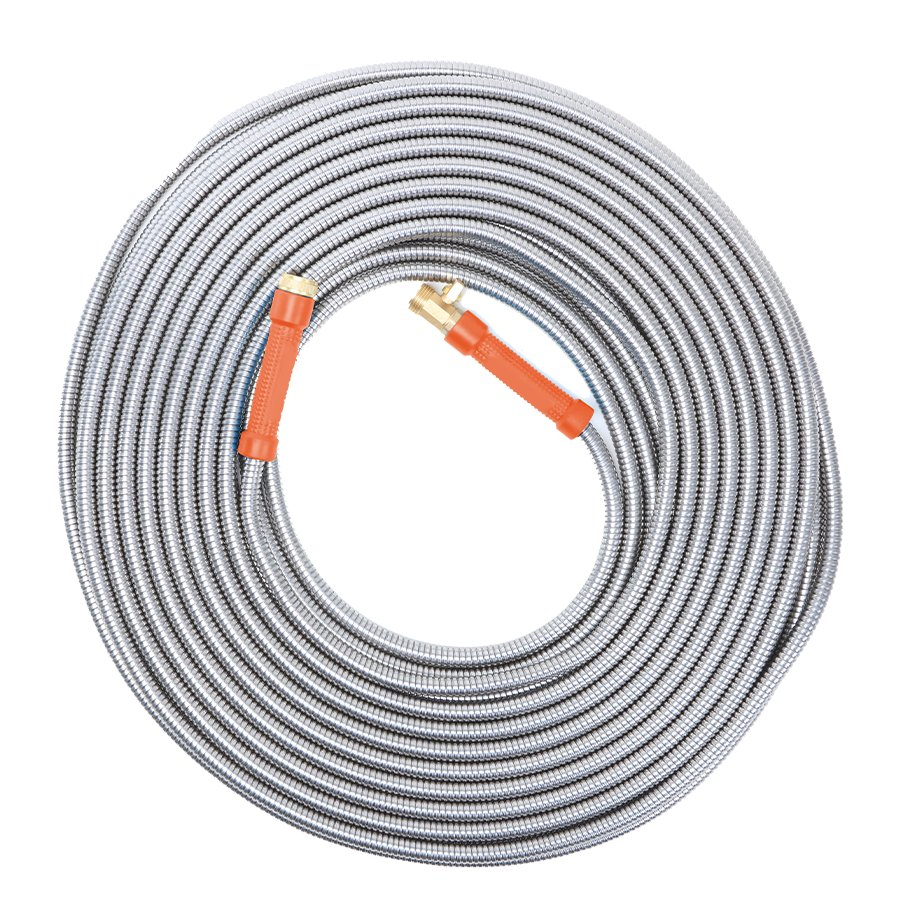 Heavy-Duty Twist-, Tangle- and Kink-Resistant Garden Hose with Brass Fitting