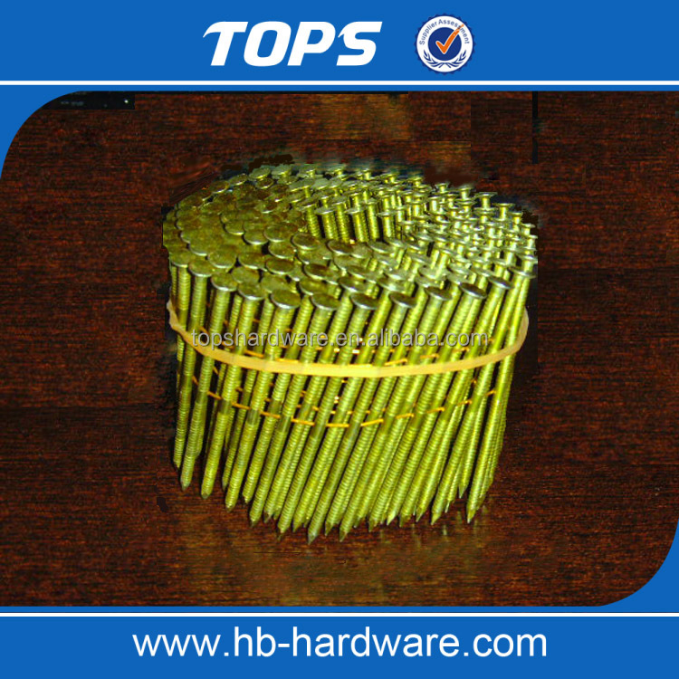 Factory Supply Collated Framing Smooth Ring Shank Coil Nails for Wooden Pallet