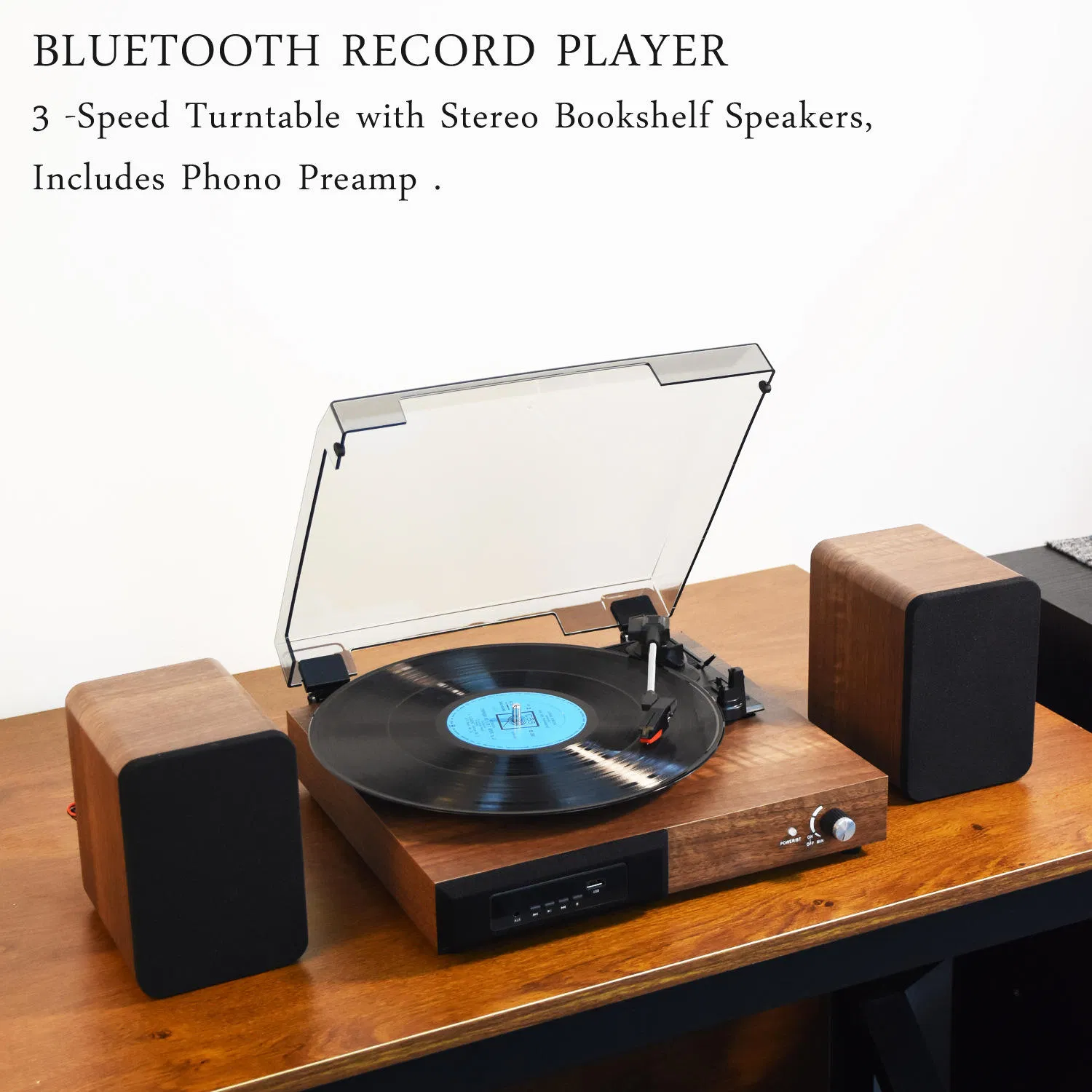 Ретро-проигрыватель винила с Bluetooth и AUX