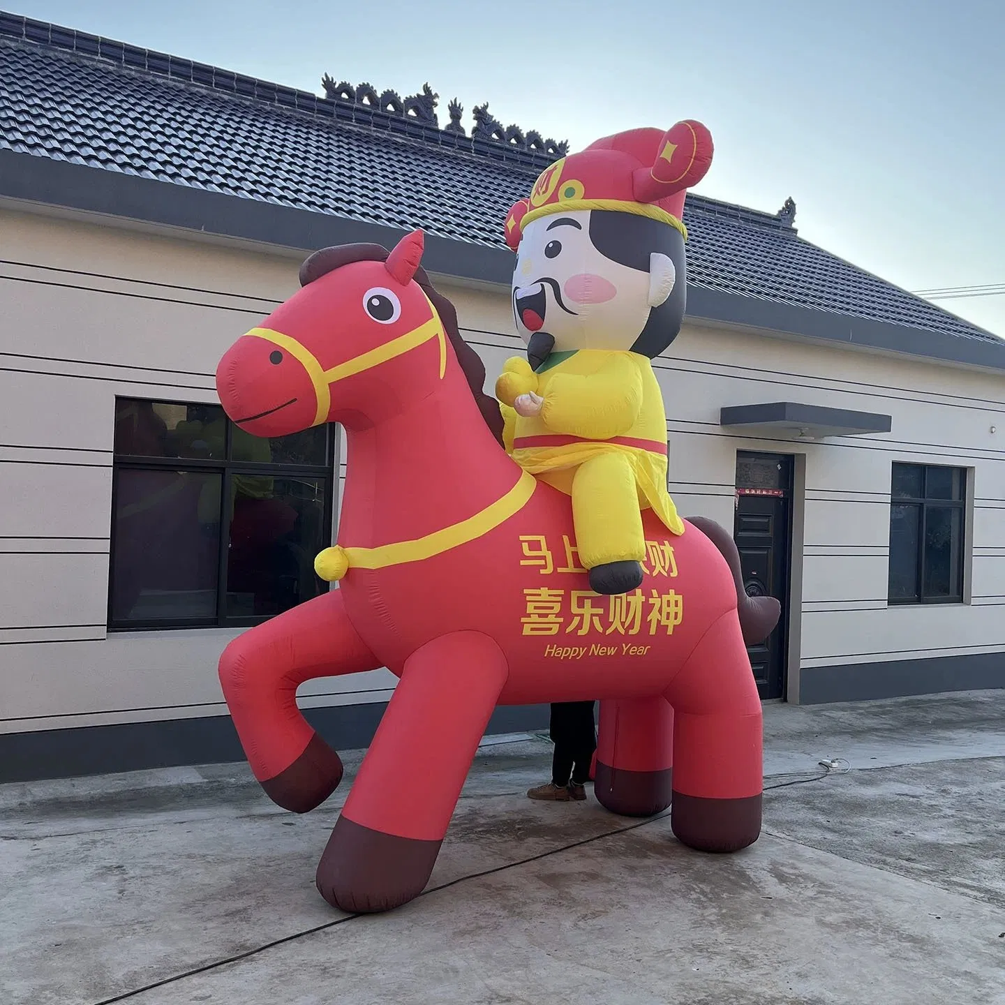 Boiy Inflatable Golden Unicorn Horse Cartoon for Shopping Mall Decoration