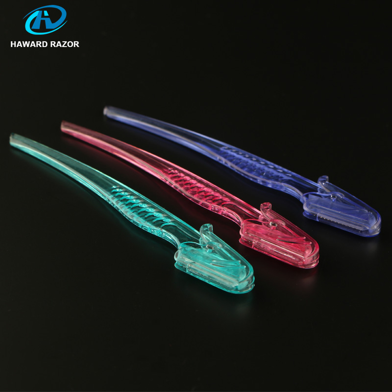D106 Small MOQ Facial Hair Tool Trimmer ABS Plastic Handle Safety Sharper Eyebrow Grooming Razor