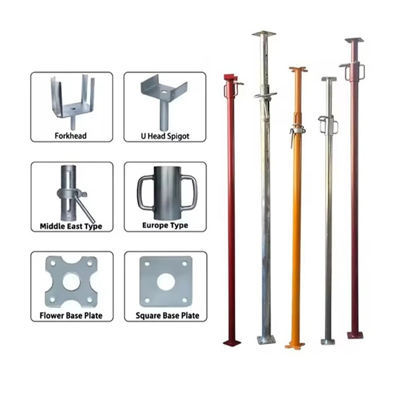Hot Galvanized Steel Prop with Adjustable Height for Construction
